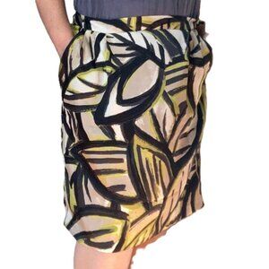 212 COLLECTION Leaf Brush Stroke Abstract Watercolor Design Green Black Size 10